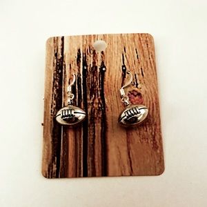 3/$30 EARRING BUNDLES! Adorable football earrings on sterling silver hooks